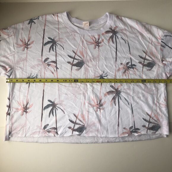 Secret Treasures Short Sleeve Cropped Sweatshirt T-Shirt Womens 2X Palm Trees - Picture 10 of 13